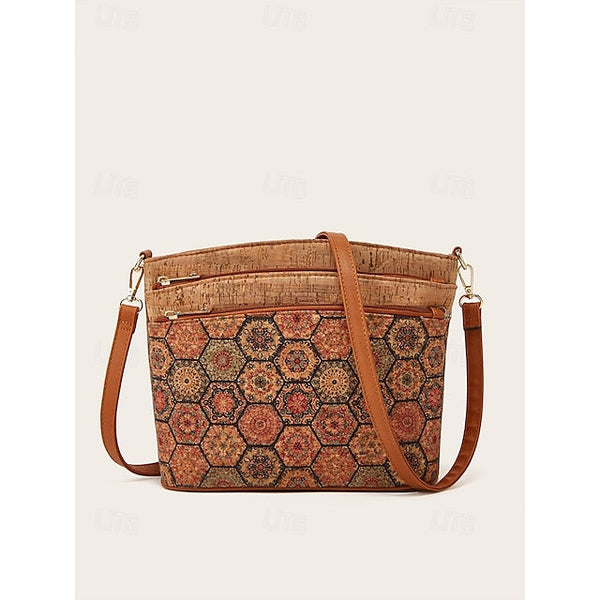 Geometric Patterns Vintage Boho Crossbody with - Lightweight Bag FashionChic
