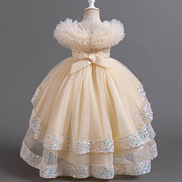 Kids Sleeveless Dress Flower Party Girl Girls' Sequin FashionChic
