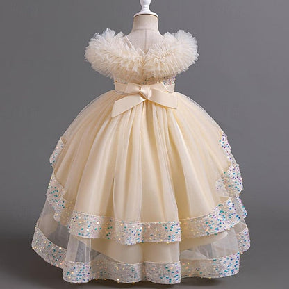 Kids Sleeveless Dress Flower Party Girl Girls' Sequin FashionChic