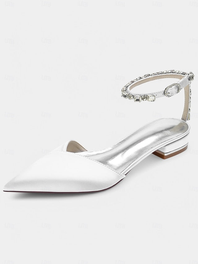 Black Chic Crystal-Ankle Shoes with Satin Strap – Wedding FashionChic