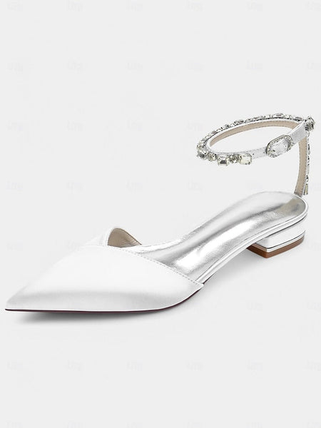 Black Chic Crystal-Ankle Shoes with Satin Strap – Wedding FashionChic