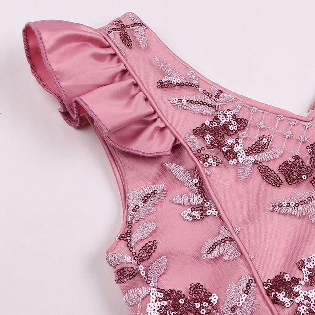 Dress Formal Sleeveless Solid Girls' Color Kids Party FashionChic