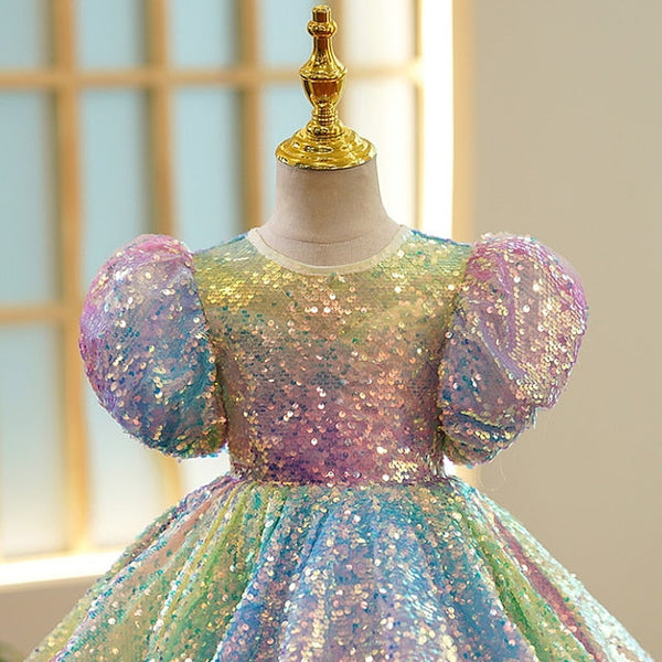 Sleeve Girls' Short Spring colour Dress 3D Wedding Summer FashionChic