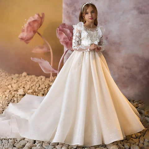 Party First Kids Girls' Dress Color Communion Solid FashionChic