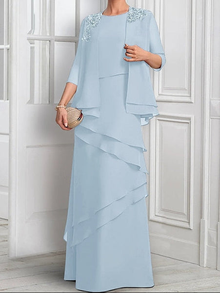 Elegant Formal Bride Mother Suit Dress the Piece A-Line Two of FashionChic