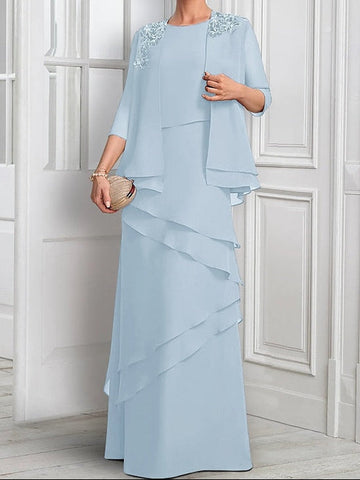 Elegant Formal Bride Mother Suit Dress the Piece A-Line Two of FashionChic