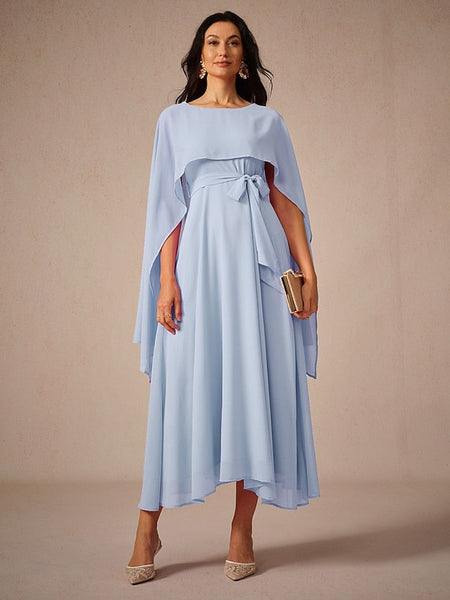 Women's Wedding Guest Cocktail Dress A Line Maxi  Chiffon FashionChic
