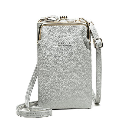 Bag Gold Women's Faux with Frame Leather Black Crossbody FashionChic