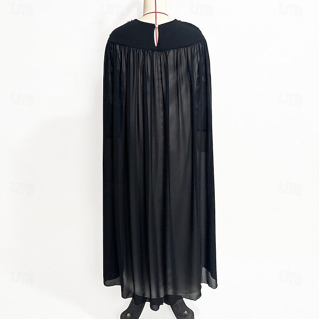 Cape Bride Neck A-Line the Crew Dress Elegant of Mother FashionChic