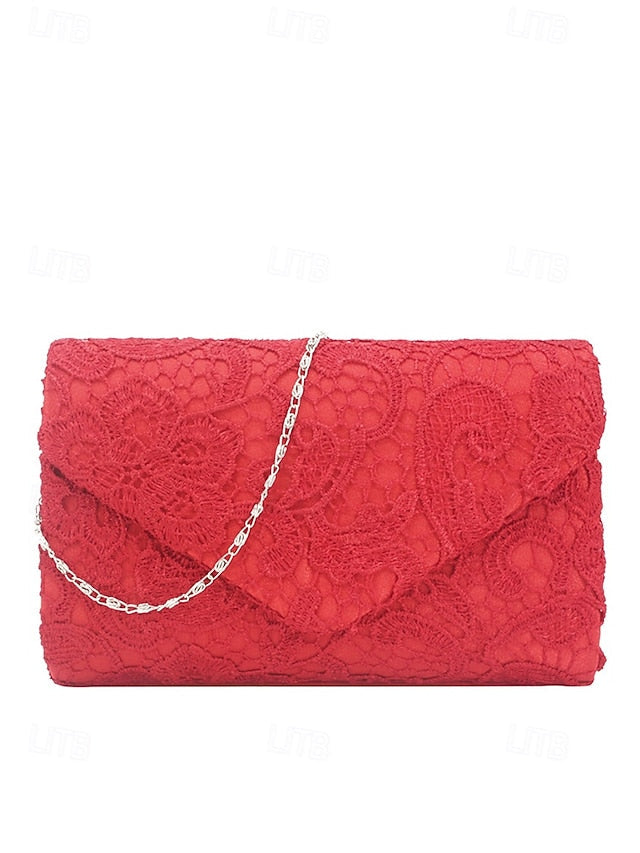 Chain with Strap Clutch Lace Bag Evening Women's FashionChic