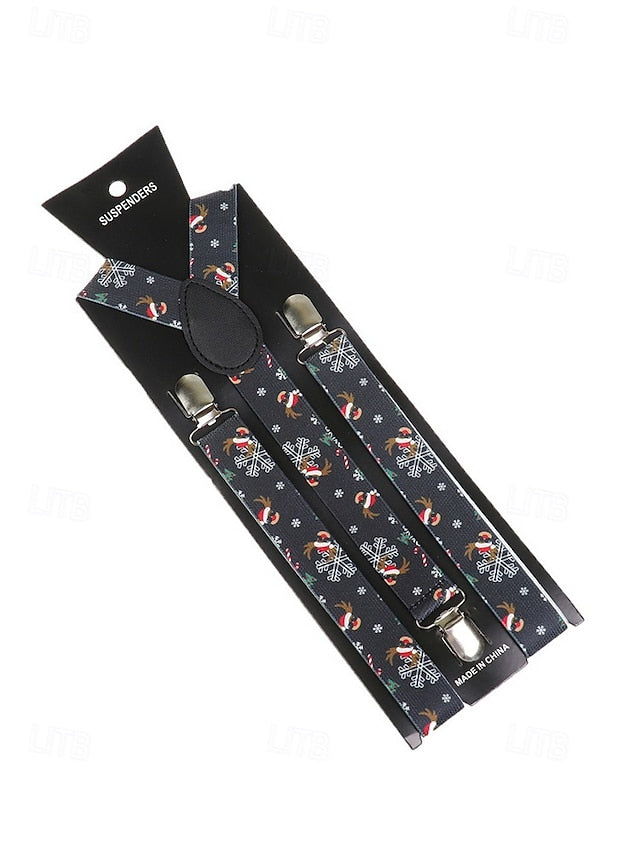Snowman Christmas Suspenders with Men's FashionChic