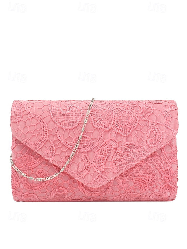 Chain with Strap Clutch Lace Bag Evening Women's FashionChic