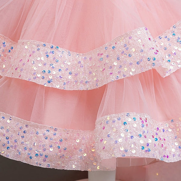 Girls' Wedding Sleeveless Dress Kids Party Special Sequin FashionChic