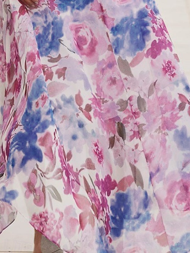 Bride V Dress the Neck Mother Vintage Floral Elegant of FashionChic