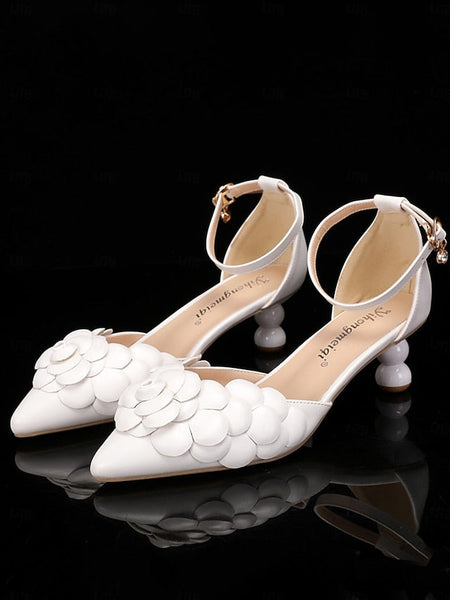Shoes Bridal – Clutch Matching Floral-Embellished White with FashionChic