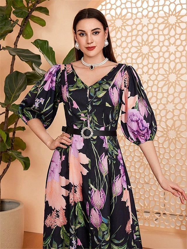Mother Dress Neck Length of Elegant V the A-Line Bride Floor FashionChic