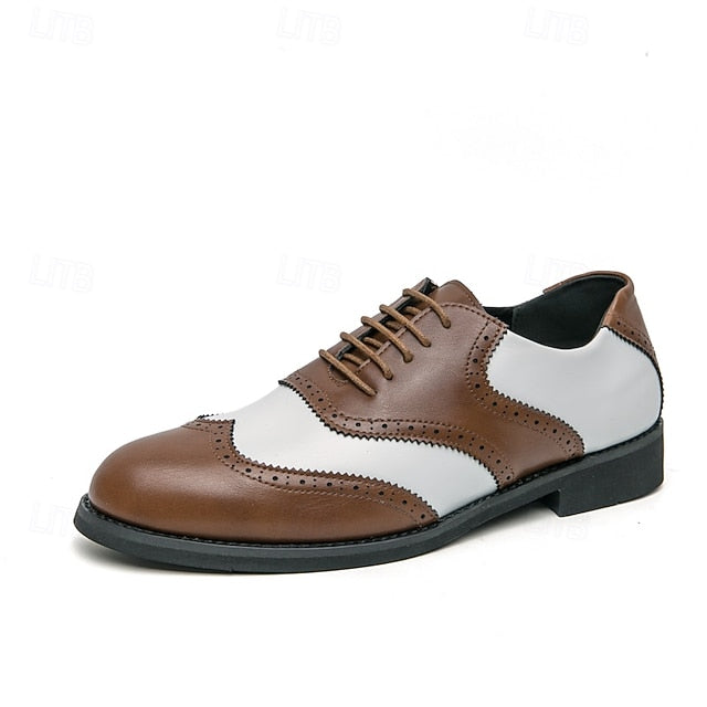White Brogue and Shoes Oxford in Wingtip Men's Two-Tone FashionChic