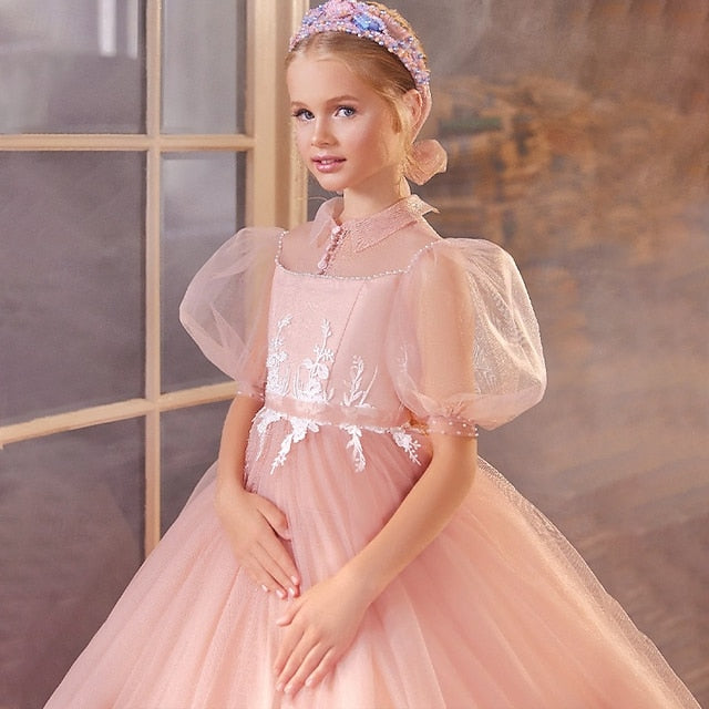 Gown Girls' Flower Party Dress Girl Princess Evening FashionChic
