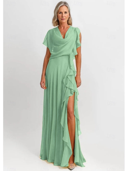 Elegant Dress of the Mother A-Line Vintage Ruffles Bride FashionChic