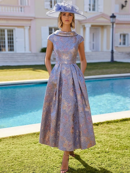 Mother Elegant A-Line of the V Floral Bride Vintage Dress FashionChic