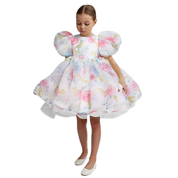Girl Dress Party Solid Girls' Kids Flower Color FashionChic