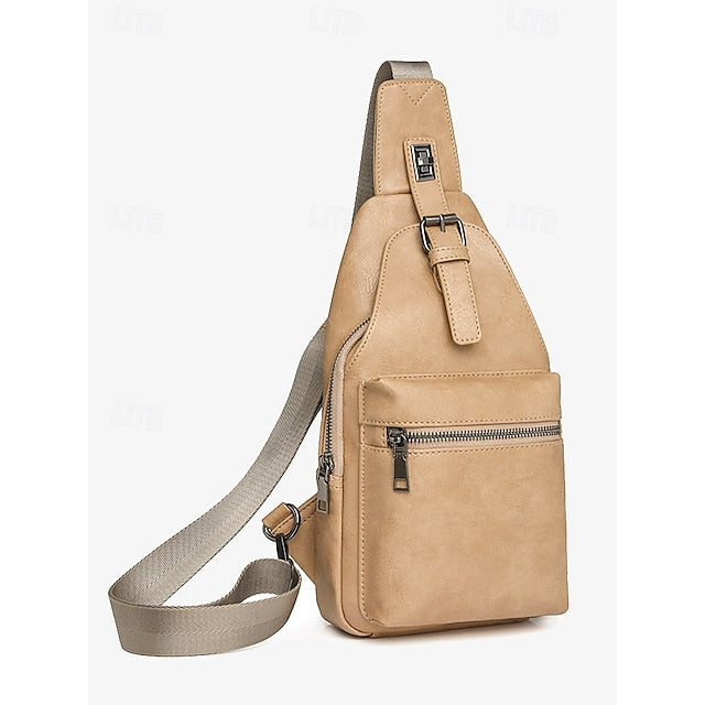 with Sling Faux Brown Bag Women's Leather Crossbody FashionChic