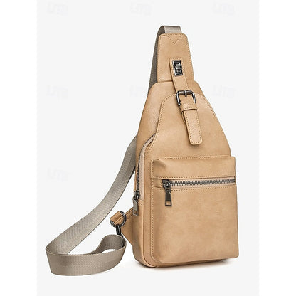 with Sling Faux Brown Bag Women's Leather Crossbody FashionChic