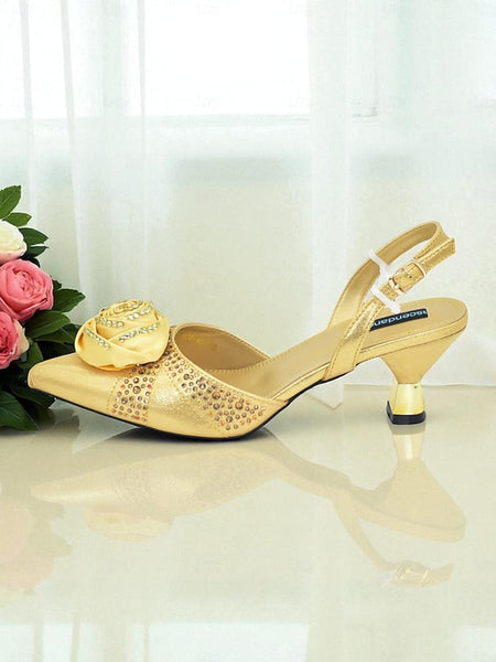 Set Women's Slingback Clutch - and Matching Gold Heels FashionChic