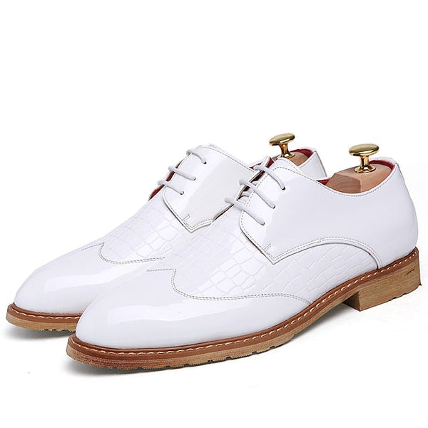 Dress – White Patent Shoes Oxford Crocodile Men's Leather FashionChic