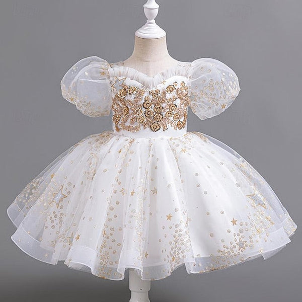 Dress Party Girls' Floral Flower Kids Girl Sequin FashionChic