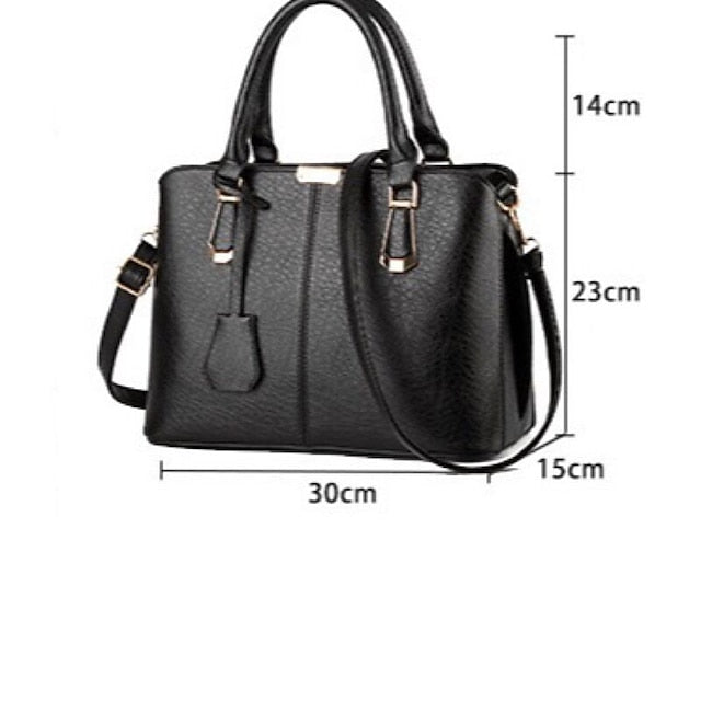 Elegant Faux Leather Structured Handbag – Green Women's FashionChic