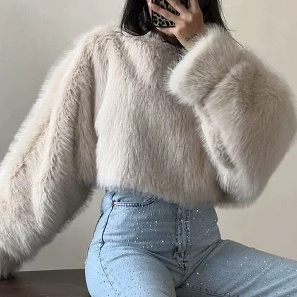Coat Comfortable Faux Warm Furs Women's Leathers Fur FashionChic