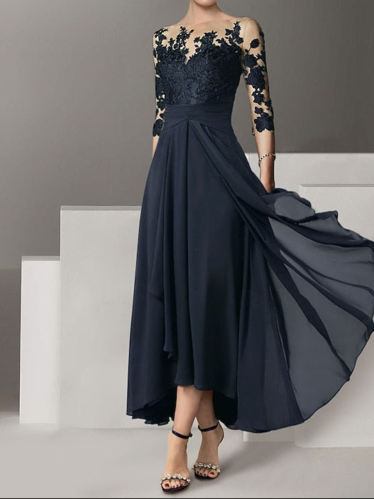 Wedding Elegant Cocktail Asymmetrical Guest Dress A-Line Dresses FashionChic