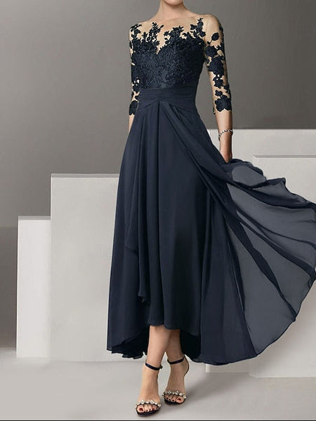 Wedding Elegant Cocktail Asymmetrical Guest Dress A-Line Dresses FashionChic