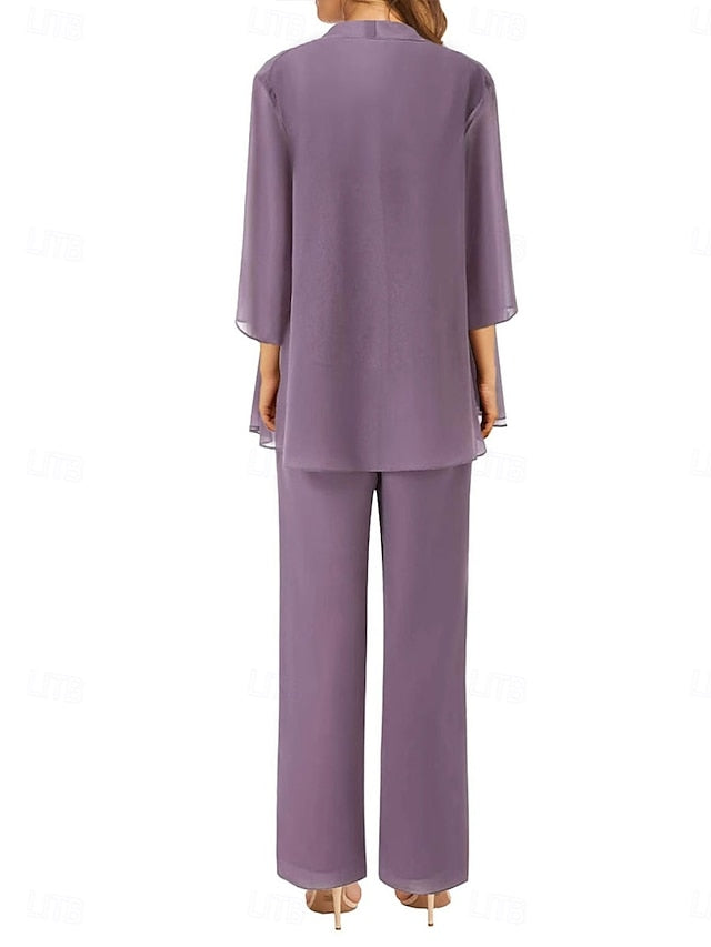 the Wedding of Elegant Simple Pantsuit Mother Bride Dress Guest FashionChic