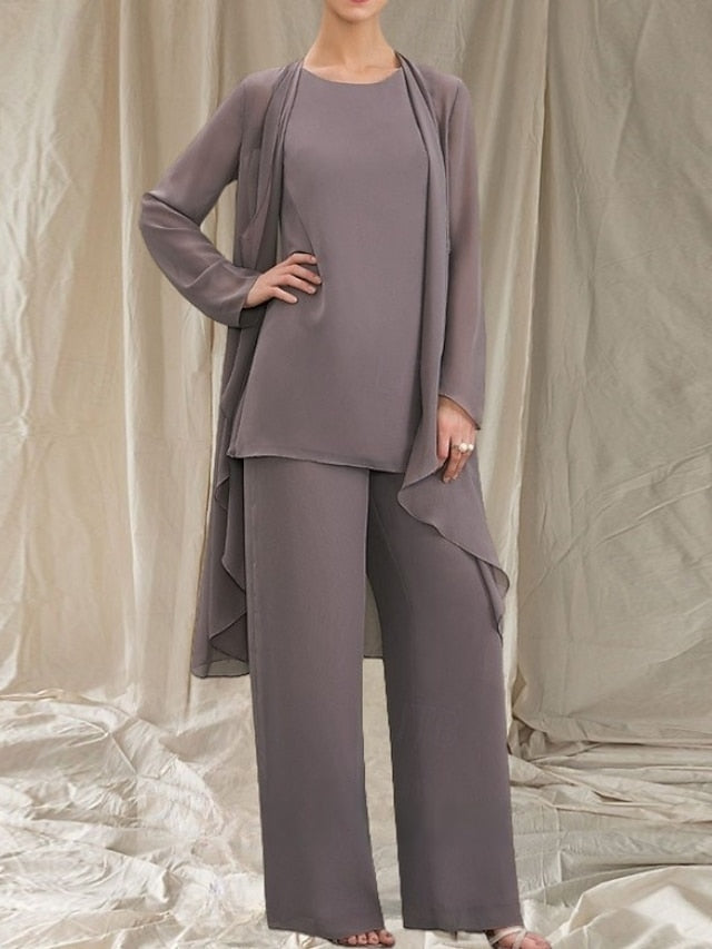Pantsuit of Mother Piece Guest 3 Bride Elegant Wedding the Dress FashionChic