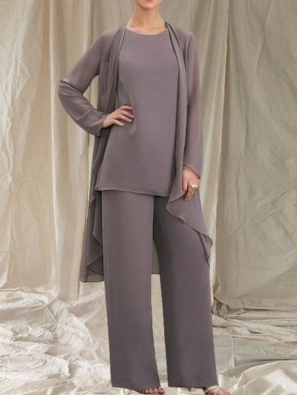Pantsuit of Mother Piece Guest 3 Bride Elegant Wedding the Dress FashionChic