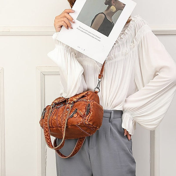 Bag Stylish - Vintage Shoulder Women's Brown Leather FashionChic