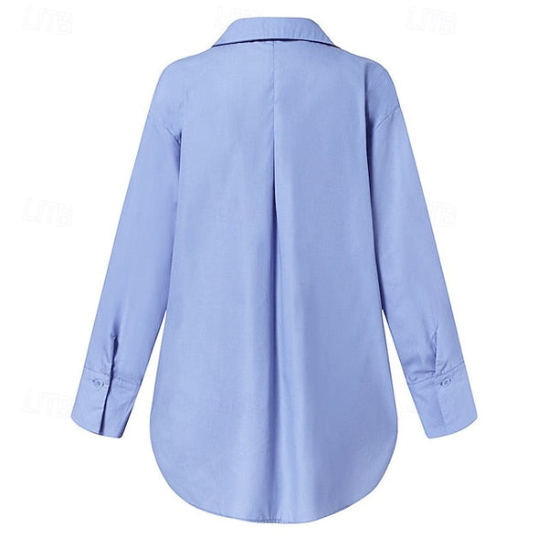 Women's Shirt Button Up 100% Cotton Plain Daily Stylish FashionChic
