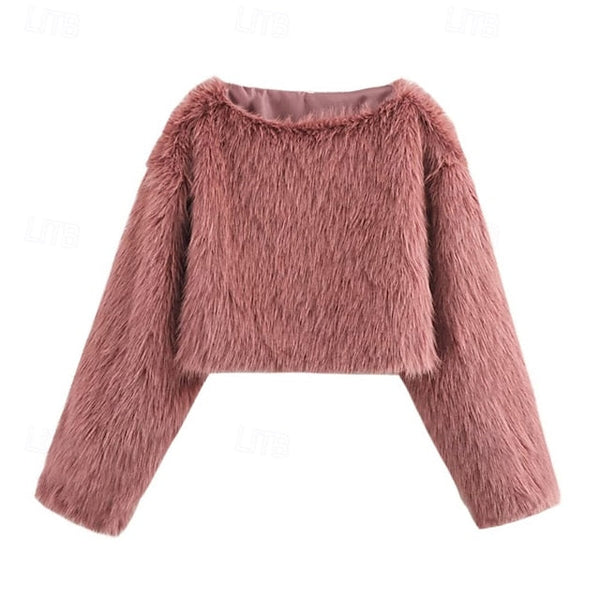 Coat Comfortable Faux Warm Furs Women's Leathers Fur FashionChic