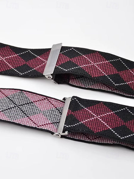 – Clip-On Pattern Men's Suspenders Classic Argyle FashionChic