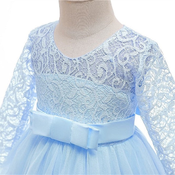 Girls' Flower Sleeve Kids Half Dress Girl Wedding FashionChic