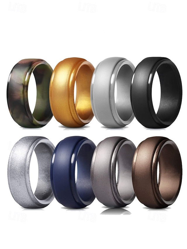 Ring Matte Black Comfortable Silicone Durable for Men – FashionChic