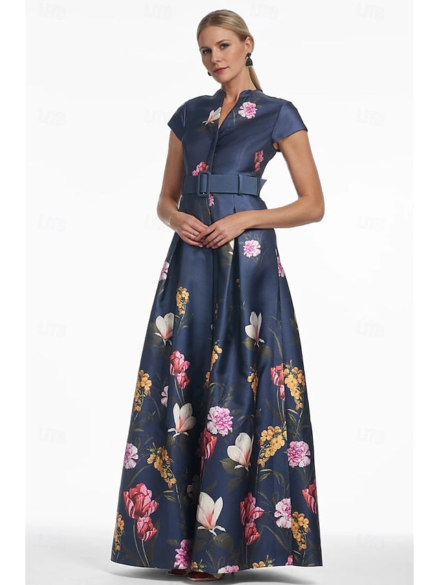 Gown Dress Floor Evening Guest Wedding Split High Formal A-Line FashionChic