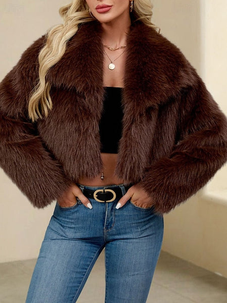Women's Fur Leathers Furs Coat Warm Faux Comfortable FashionChic