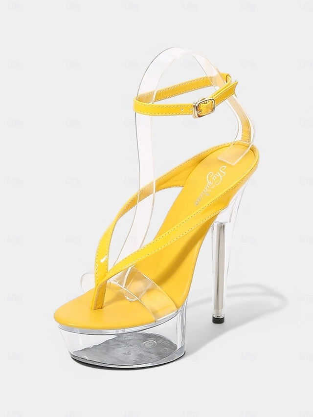 Heel Clear Platform Nightclub – Sandals Lavender Sexy FashionChic