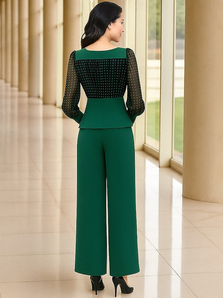 Two Piece Pantsuit Ankle Length Mother of the Bride Dress Long