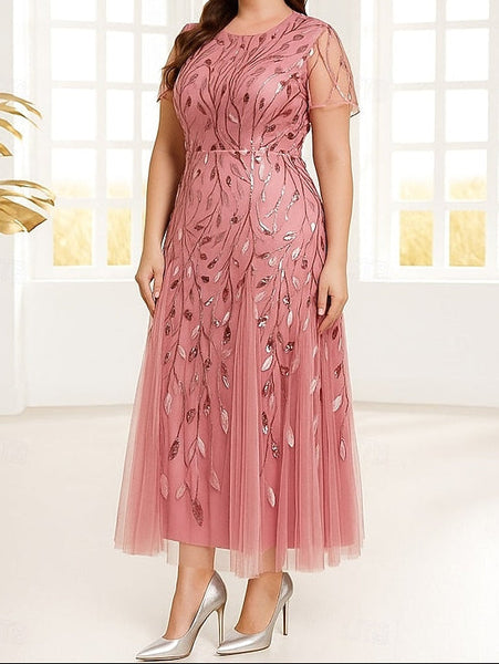 Size Plus Sparkle Bride the Mother Dress A-Line of Shine FashionChic