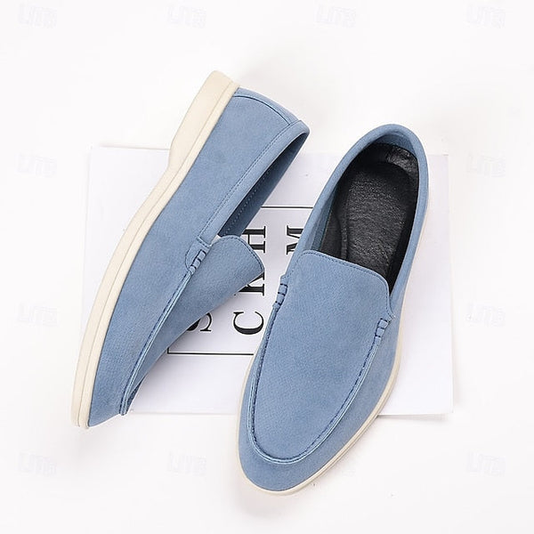 Loafers Men's Slip-On Blue Faux Light – Breathable Casual FashionChic