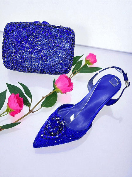 Clutch Set Bag Heel Green and Women's - Rhinestone Shoes FashionChic